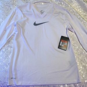 White Nike v neck